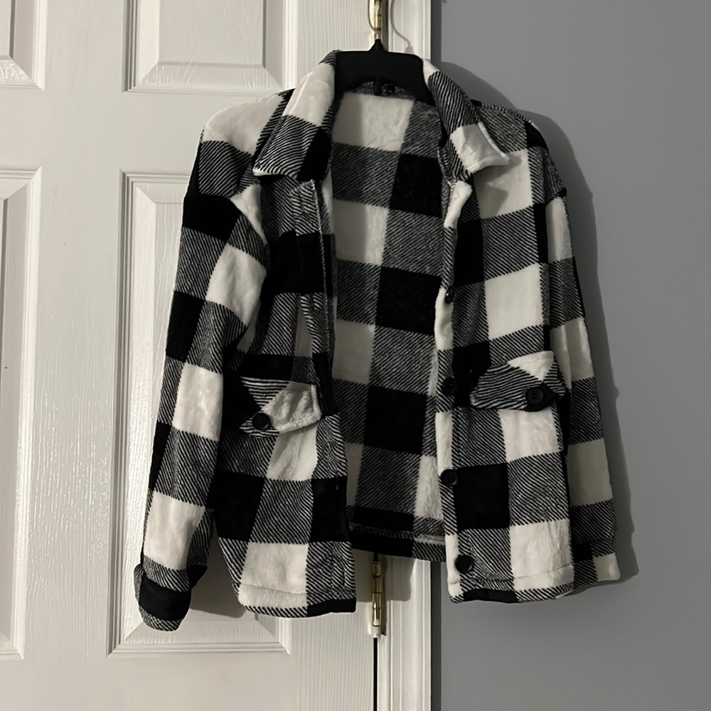 Black and white soft flannel